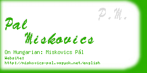 pal miskovics business card