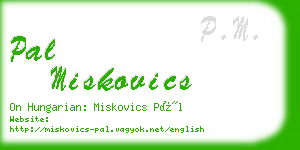 pal miskovics business card
